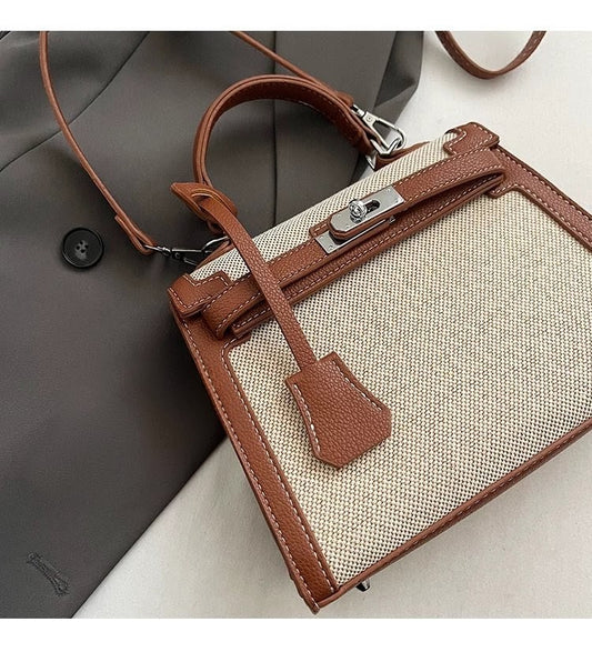 Canvas Buckle Bag (Brown)