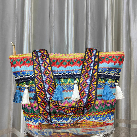 Ethnic Style Bag (Blue)