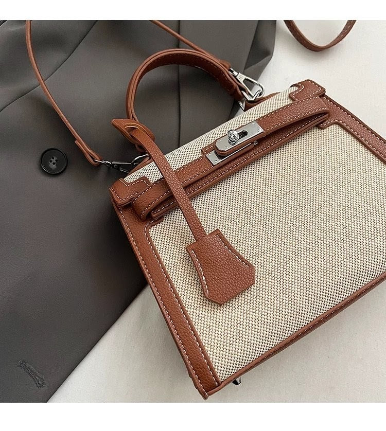 Canvas Buckle Bag (Brown)