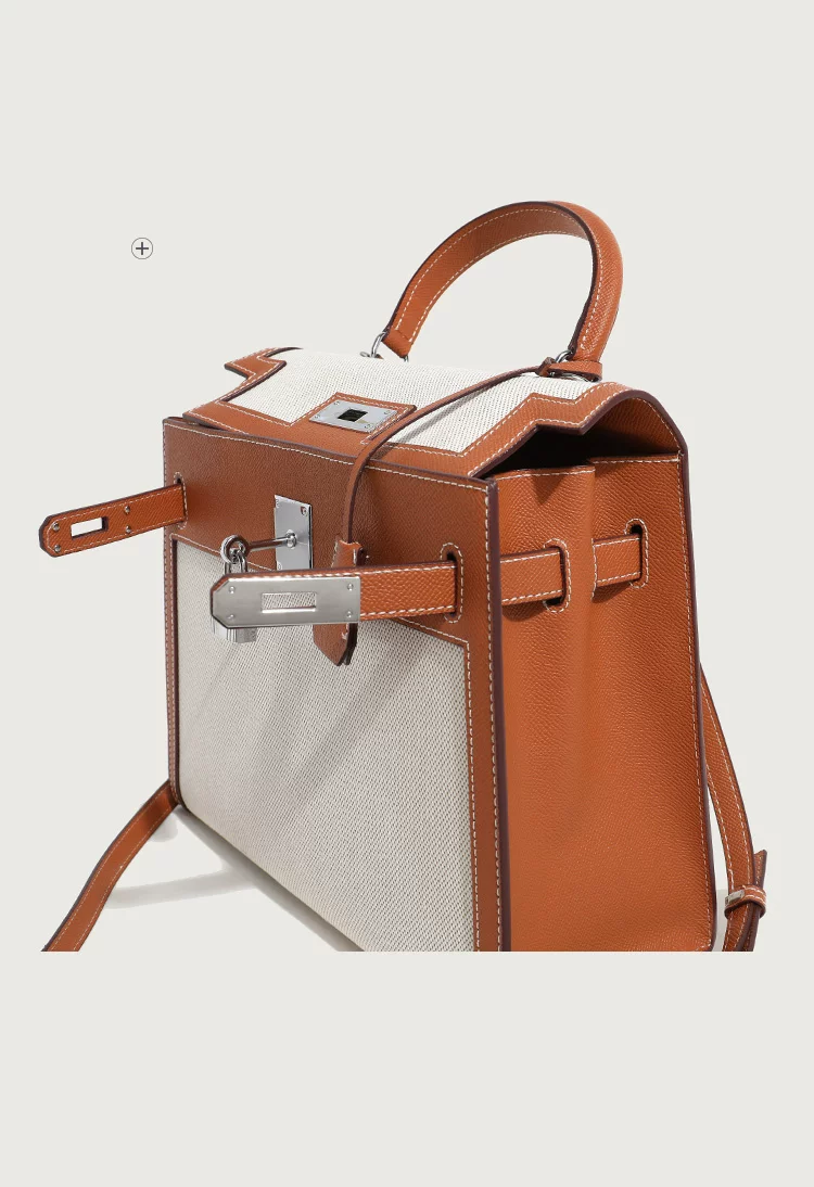 Canvas Buckle Bag (Brown)