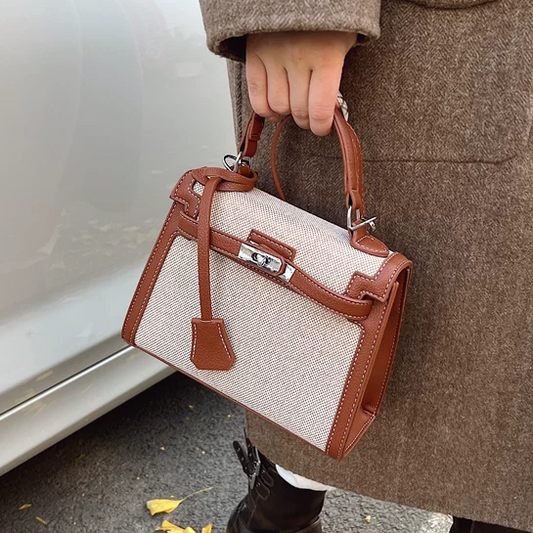 Canvas Buckle Bag (Brown)